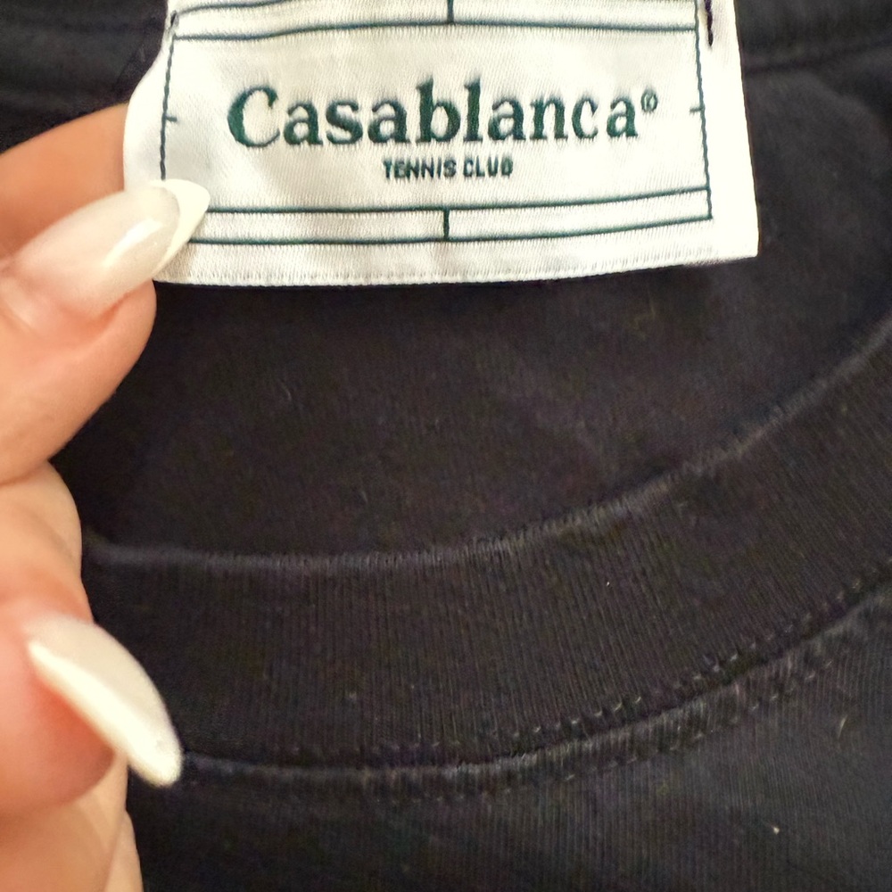 Casablanca Black Crewneck Tee - Casablanca Tennis Club Label - Picture 3 of 3